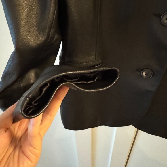 vintage leather blazer jacket size medium - Picture 3 of 11